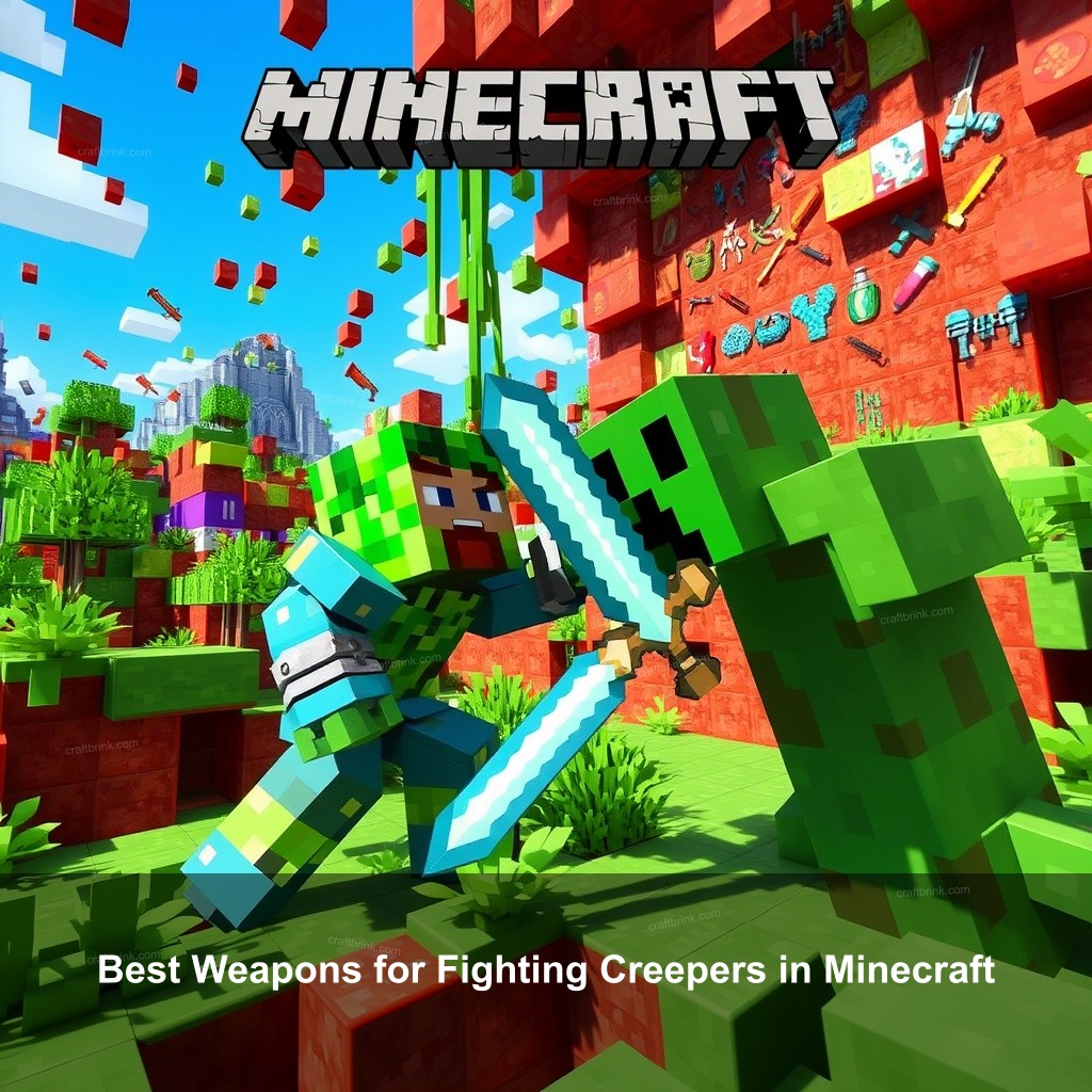 Best Weapons for Fighting Creepers in Minecraft