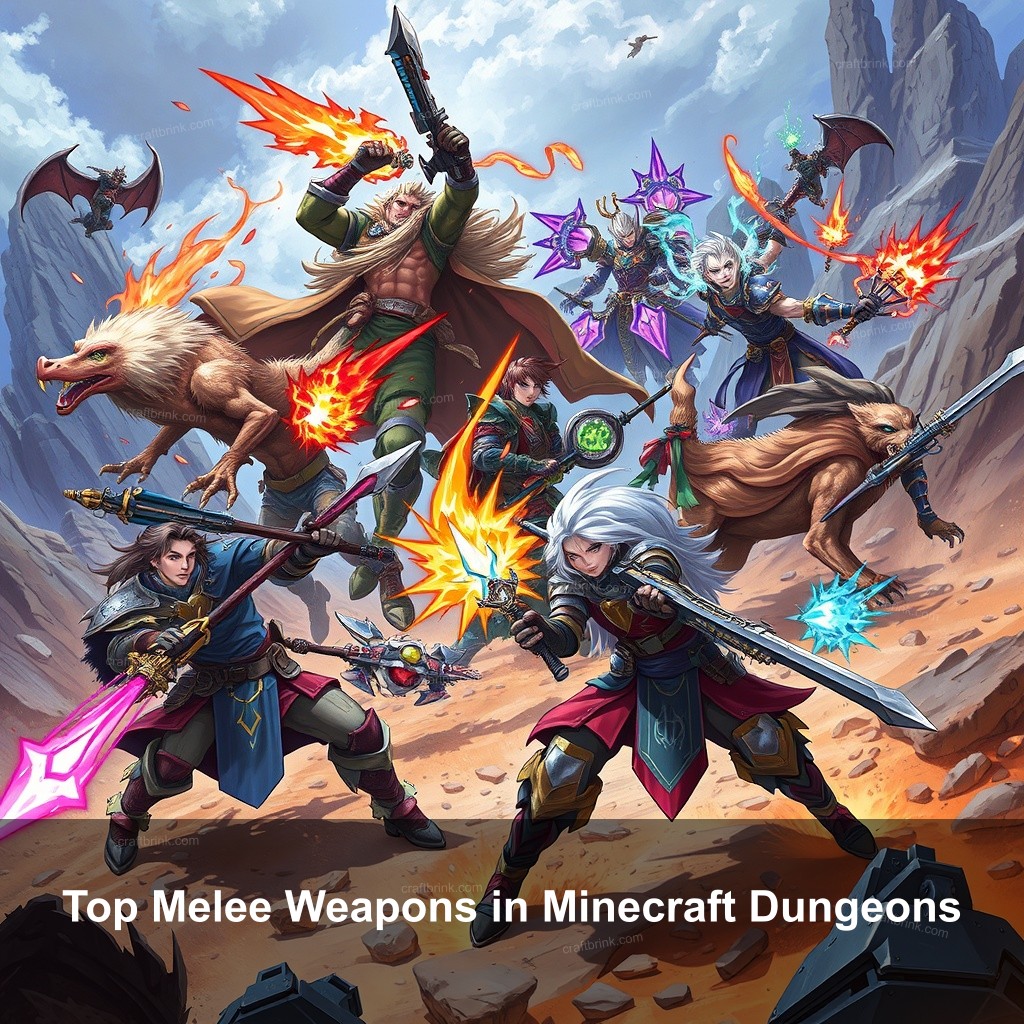 Top Melee Weapons in Minecraft Dungeons