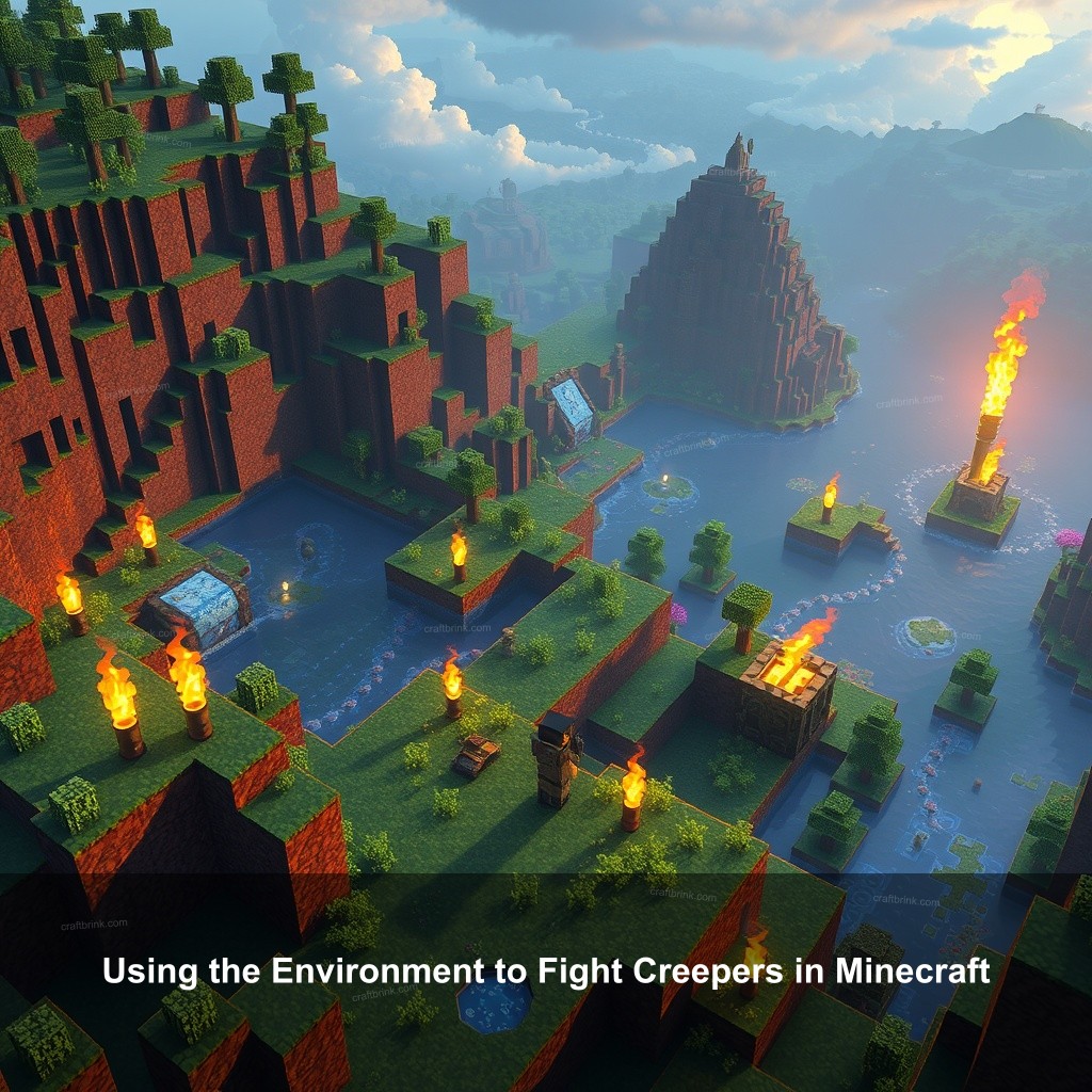 Using the Environment to Fight Creepers in Minecraft