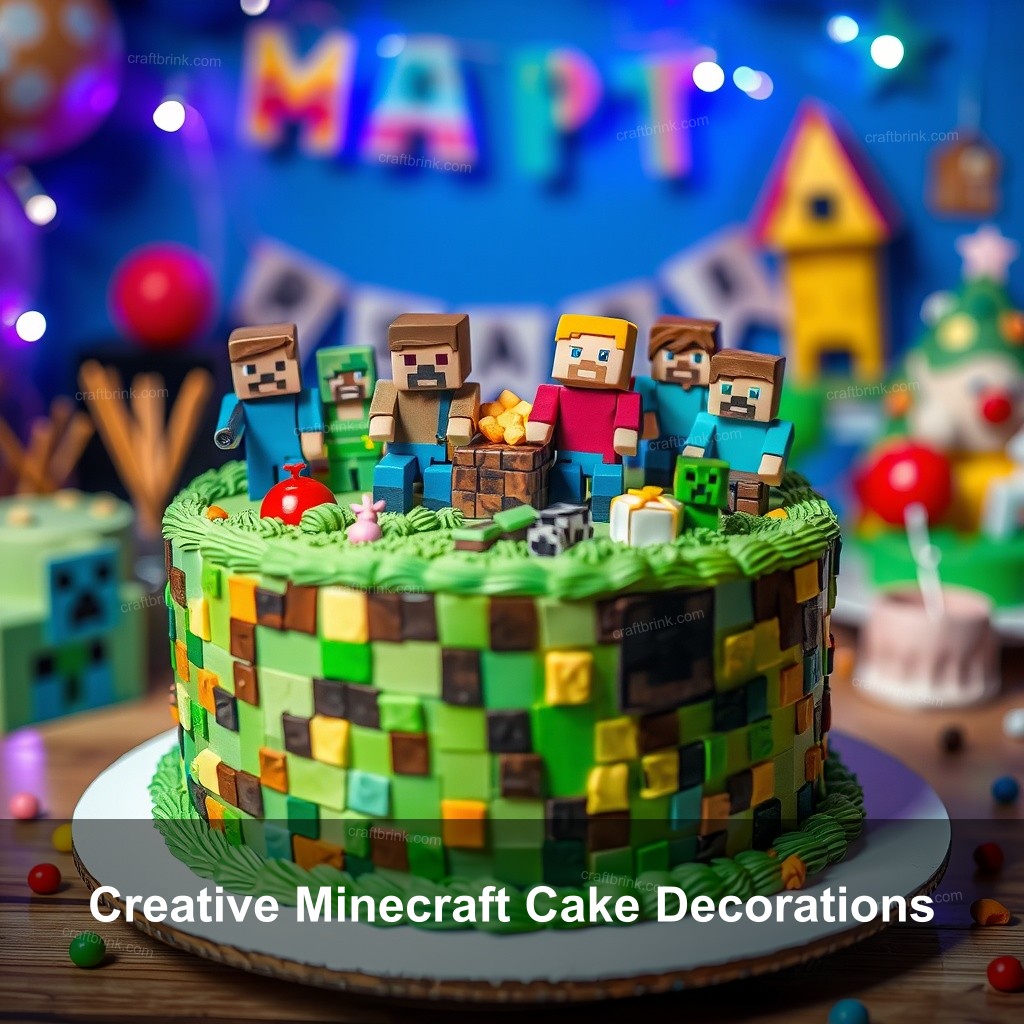 Creative Minecraft Cake Decorations