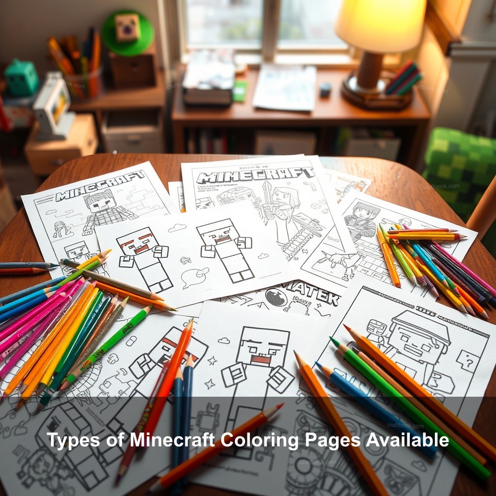 Types of Minecraft Coloring Pages Available