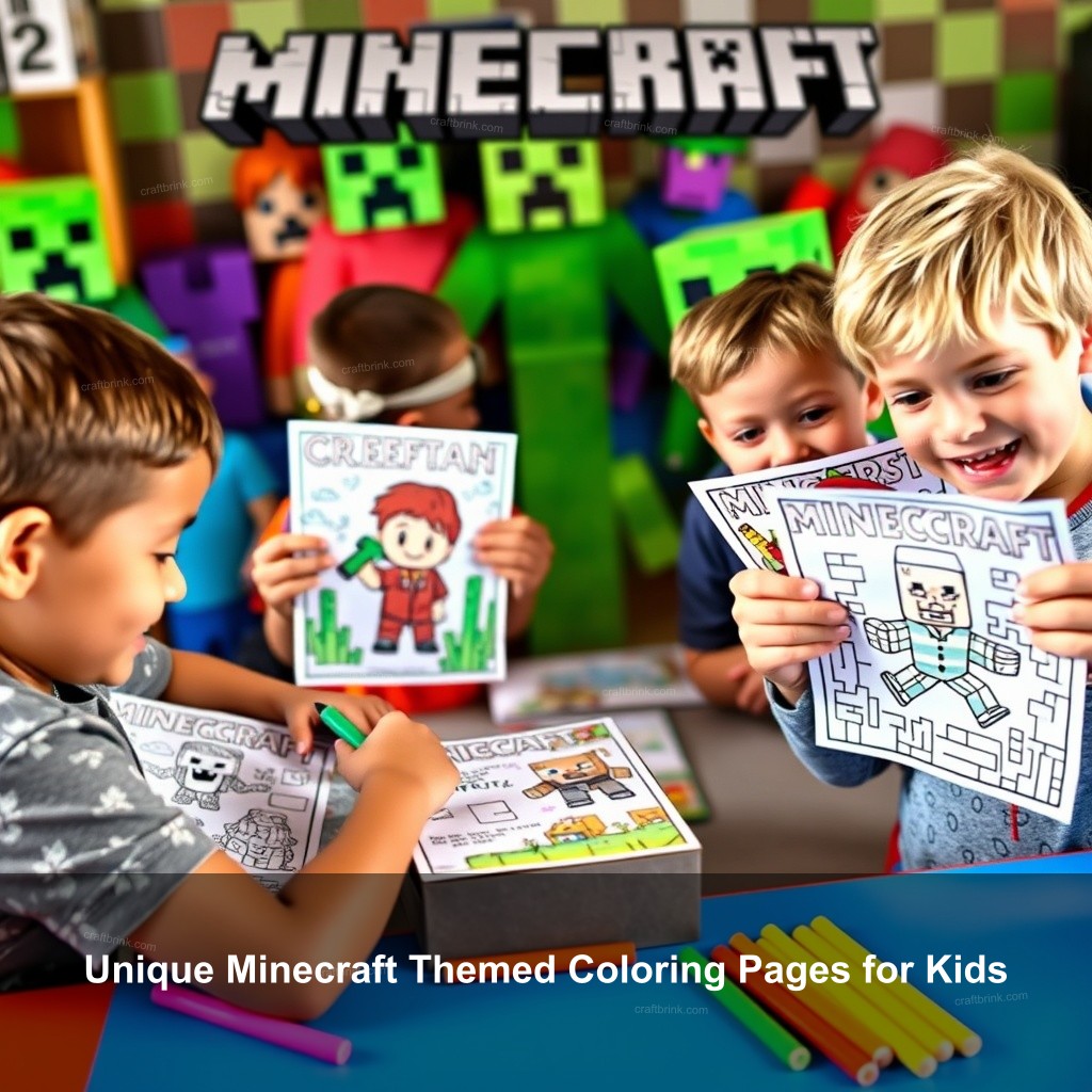 Unique Minecraft Themed Coloring Pages for Kids