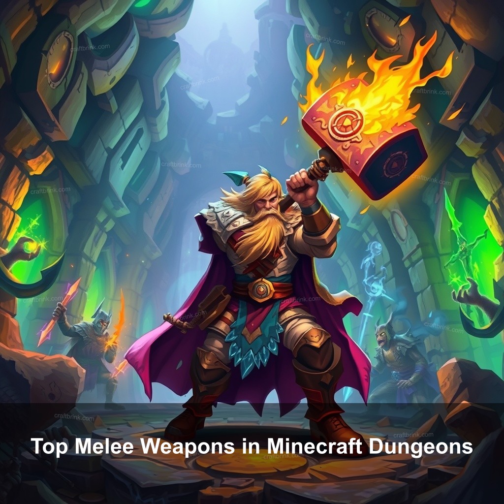 Top Melee Weapons in Minecraft Dungeons