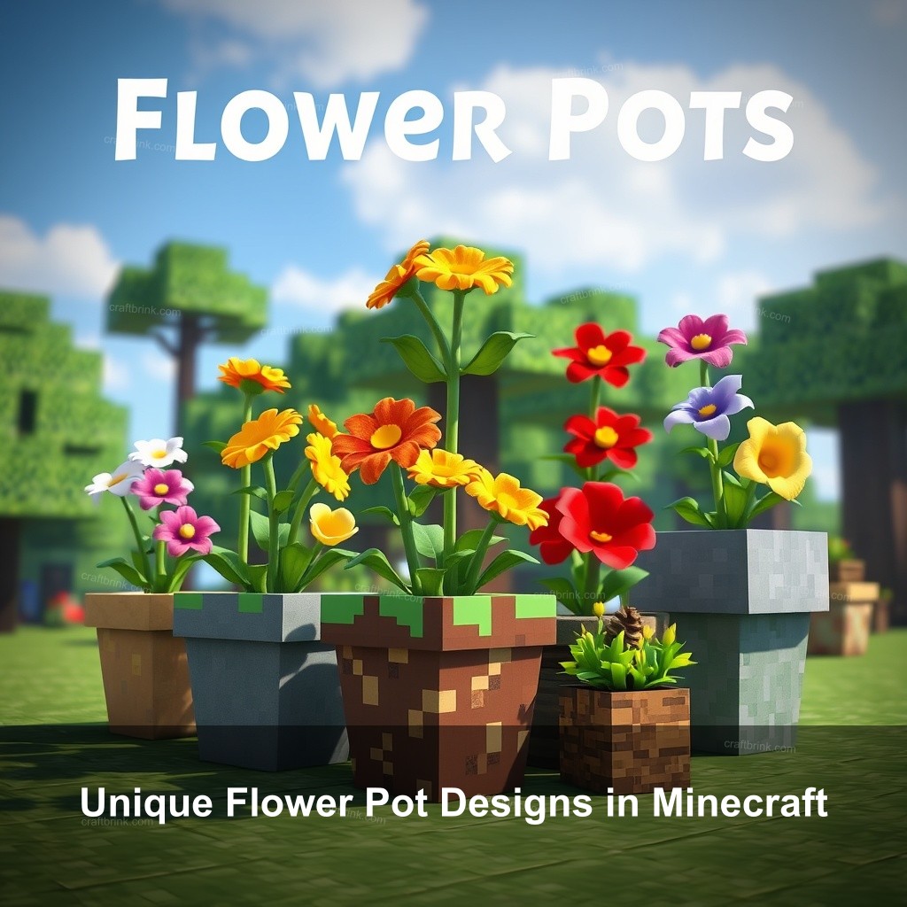 Unique Flower Pot Designs in Minecraft